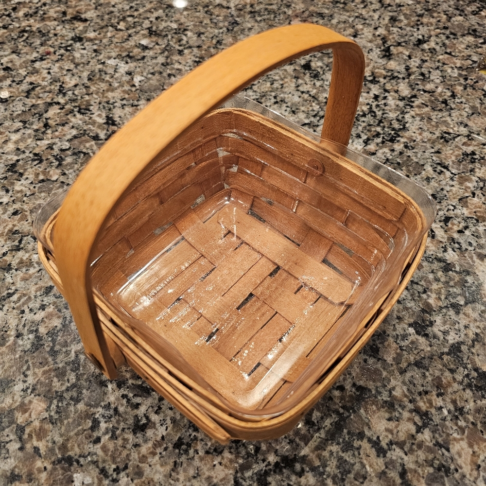 Vintage 1996 Small Square Longaberger Storage Basket 7.5” x 7.5” x 4” SY1996